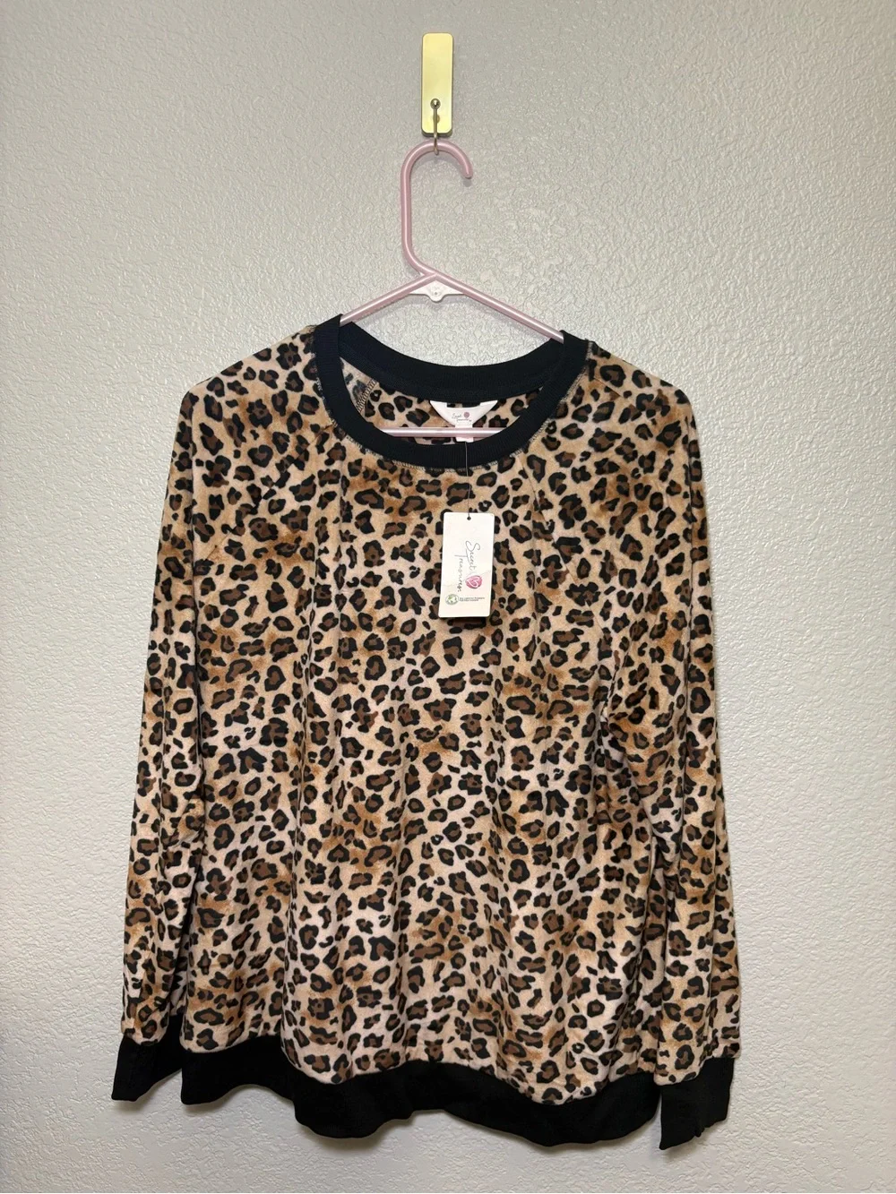 🐆 Large Size 12/14 Leopard Print Sweater - Picture 1 of 6